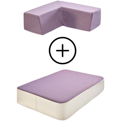 Weichbodenmatte "Hüpfpolster S + Gratis Rückenpolster M Winkel", lila (beige, flieder), HIPP-HOPP - DAS HÜPFPOLSTER, Sportmatten, Kinder, Made in Germany