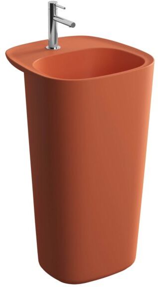 Vitra Plural Waschtisch 7814B477-0041 48,5 x 52,5 x 85 cm, rote Erde matt, boden-/freistehend, ohne Überlauf, 1 Hahnloch