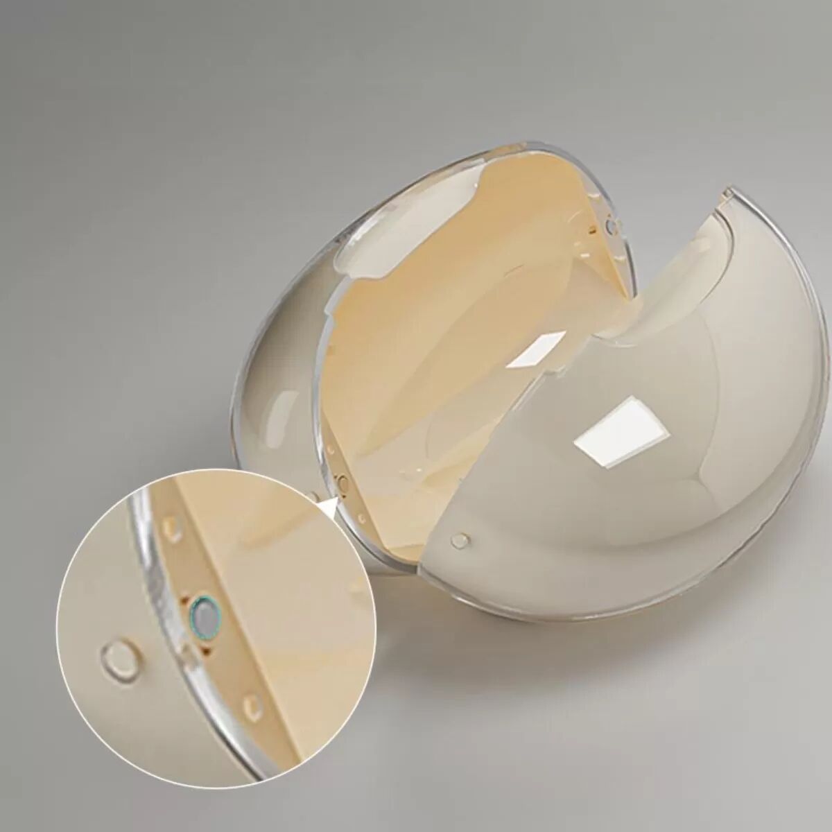 INF Boîte à mouchoirs magnétique double couche en forme de goutte d'eau - Distributeur de mouchoirs élégant en PET Beige