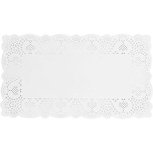 Schneider-GmbH Tortenspitze 116410, aus Papier, weiß, rechteckig, 30 x 17 cm, 100 Stück