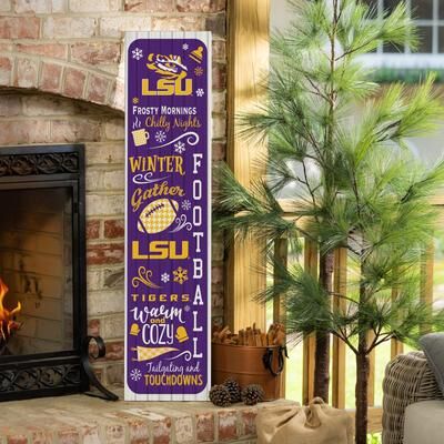 Evergreen "47"" Double Sided Seasonal Porch Leaner, Louisiana State University - 47"" x 11.25"""