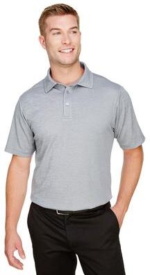 Devon & Jones DG22 Men's CrownLux Performance Address Mélange Polo Shirt in Grey Heather size Medium   Polyester