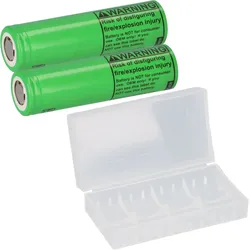 2x LG INR18650-MJ1 3500mAh 10A Flat Top + 18650 Akkubox