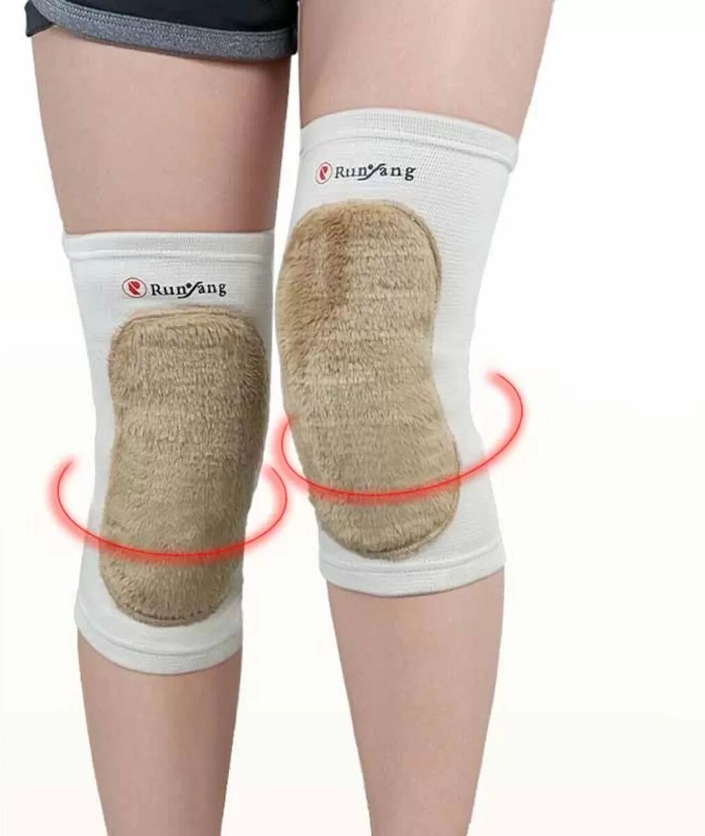 INF Weißes, Thermisch Gestricktes Kniebandage-Paar für Gelenkunterstützung