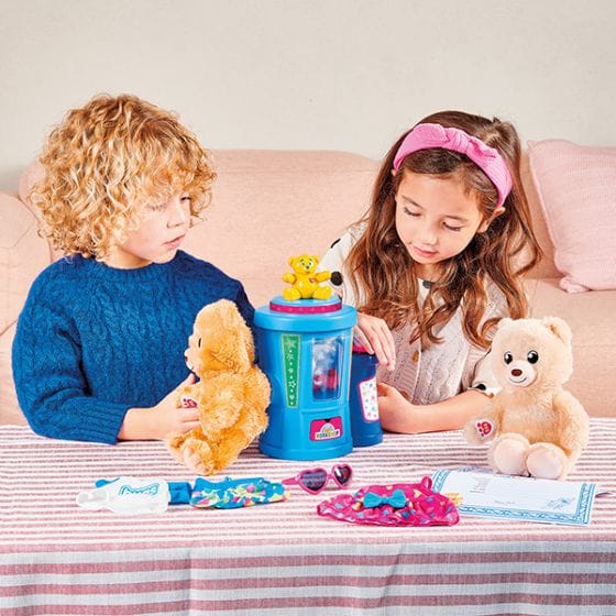 Zuru Build-a-Bear Workshop Stuffing Station for Kids - Mini Light-Up Station, 2 Bears, Clothes, Birth Certificates - Imaginative Play