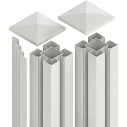 OSMO 2er-Set-Aluminiumpfosten Typ B Aluminium 1000 mm inkl. Pfostenkappen + 4 Abdeckleisten