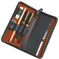Alassio Schreibgeräte-Etui schwarz, 8x17.5 cm
