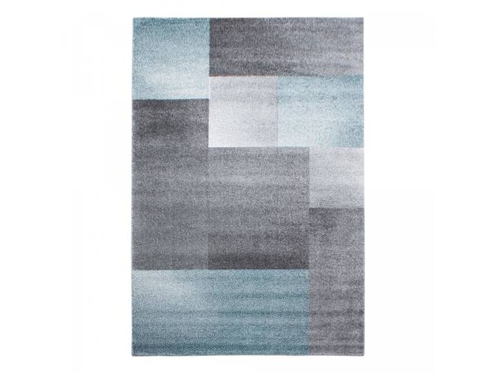 Grand tapis salon, motif géométrique, bleu 200x290