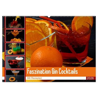 Faszination Gin Cocktails (Wandkalender 2026 DIN A2 quer), CALVENDO Monatskalender