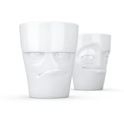 Fiftyeight Becher Set Nr. 1 grummelig + verschmitzt  350 ml OHNE HENKEL weiß