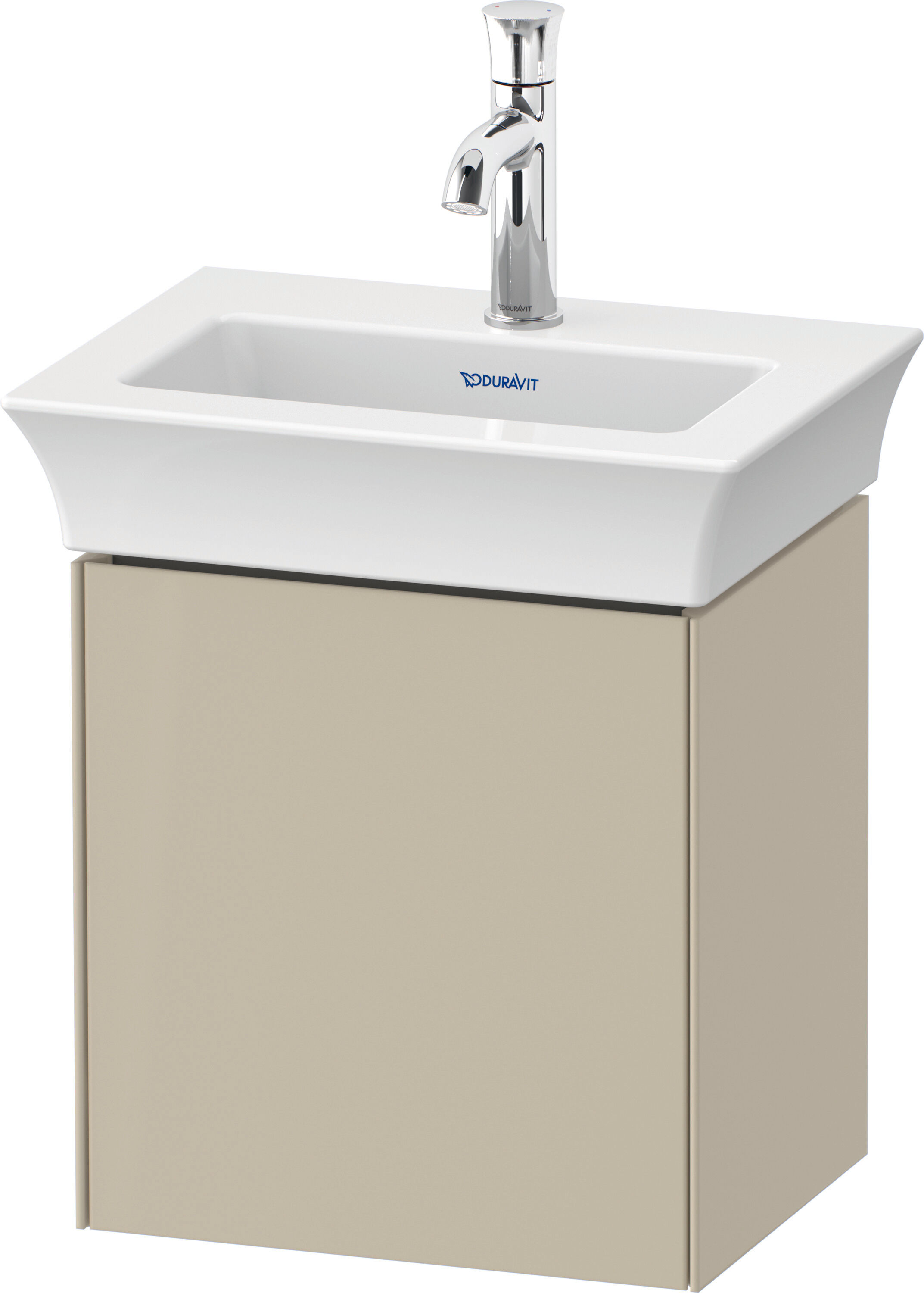 Duravit White Tulip sous lavabo WT4240RH3H3 38,4 x 29,8 cm, Taupe Hochglanz , montage mural, porte 2000 , droite
