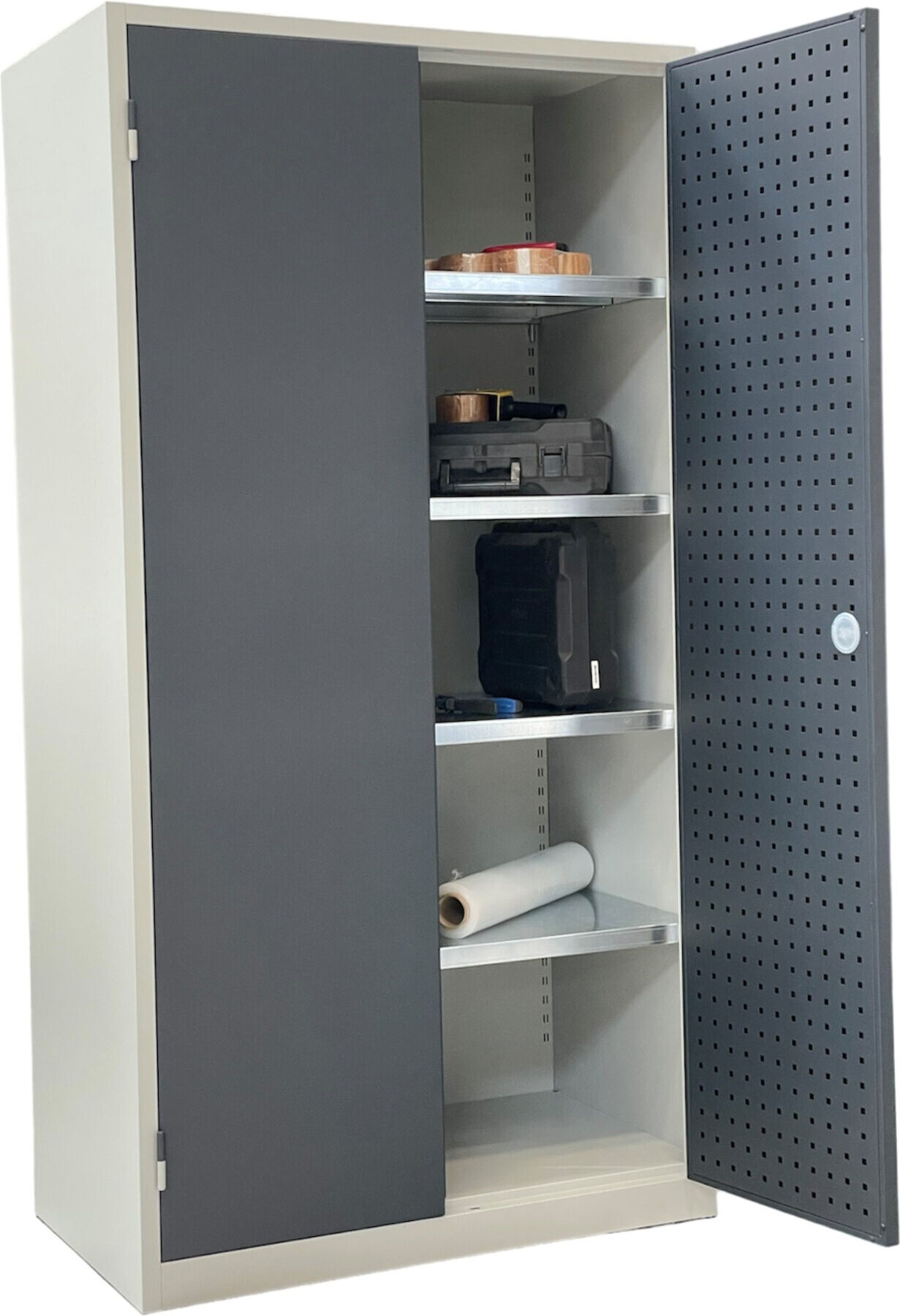 STIER Werkstattschrank 1940 x 1000 x 600 mm Hellgrau Anthrazitgrau (907574)