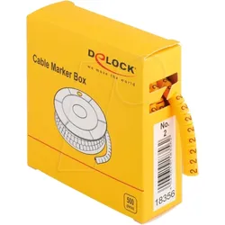 DELOCK 18356 - Kabelmarker Box, Nr: 2, gelb, 500 Stück