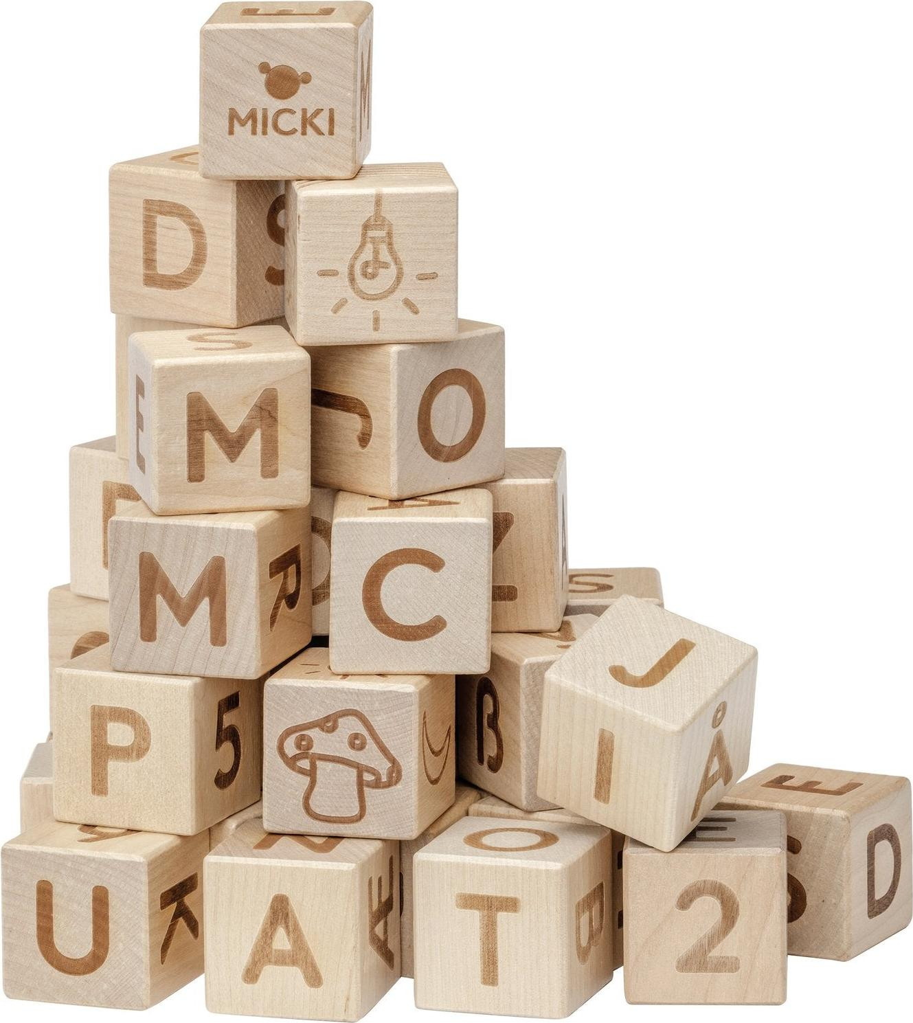 Micki Premium Houten Letters voor Volwassenen - 36 stuks