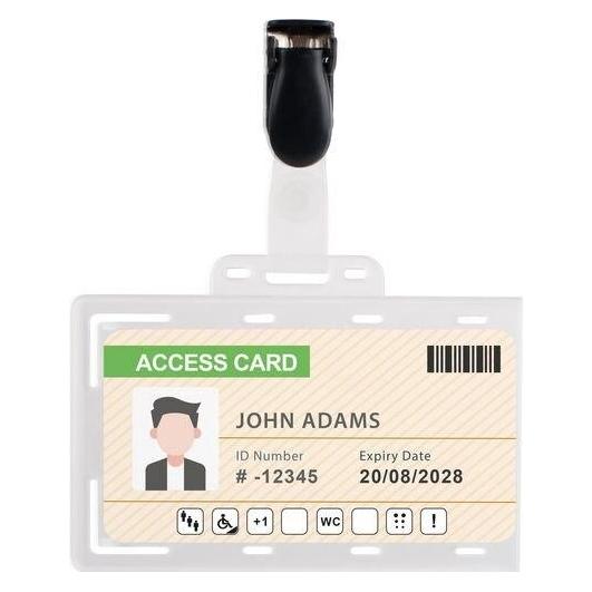 pavo Namensschild, mit Clip, 54 x 86 mm, transparent (8046867)