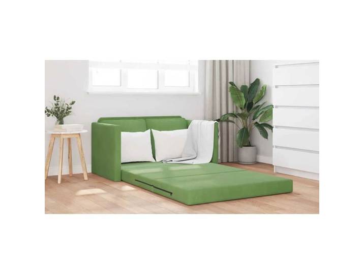 Canapé-lit convertible en velours - SOLOMOON - Vert clair - 204x122x60 cm - Convertible - Velours doux