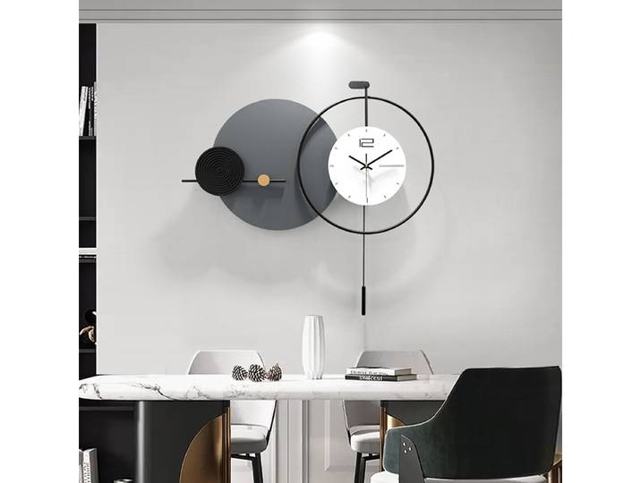 Horloge murale silencieuse en fer, silencieuse et élégante, faite à la main