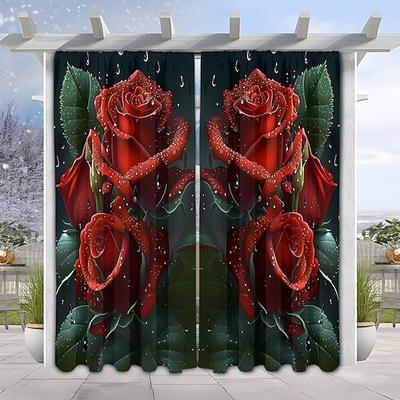Transparenter Stoffvorhang zum Valentinstag, rot mit dekorativem Kugelmuster, elegante, weiche Fensterdekoration, romantische Wohnaccessoires für Schlaf- und Wohnzimmer