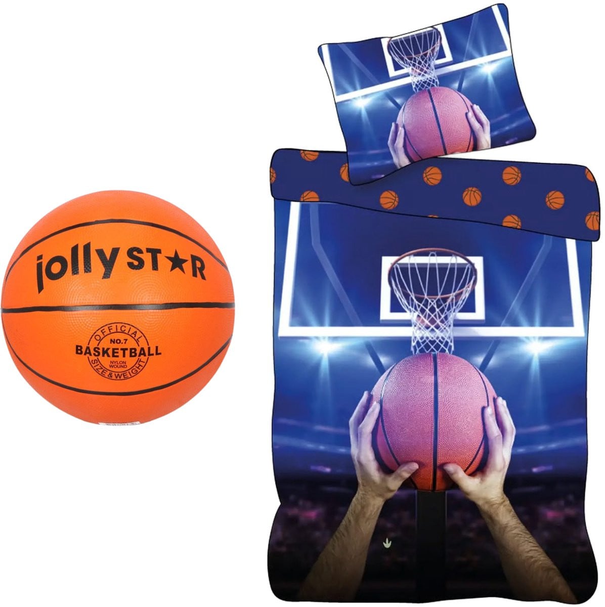 Basketbal slaapkamerset met dekbedovertrek voor kinderen