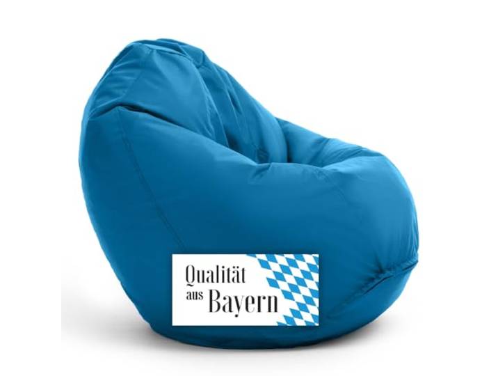 Bruni Sitzsack Classico L in Blau – XL Sitzsack mit Innensack zum Lesen, Abnehmbarer Bezug, lebensmittelechte EPS-Perlen als Bean-Bag-Füllung, aus Deutschland