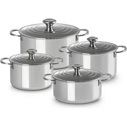 Le Creuset 3-ply Plus, Pfannenset + Topfset, Silber
