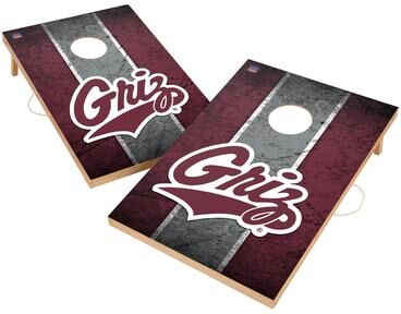 Skip's Garage Vintage Montana Grizzlies Regulation 2x4 Cornhole Set