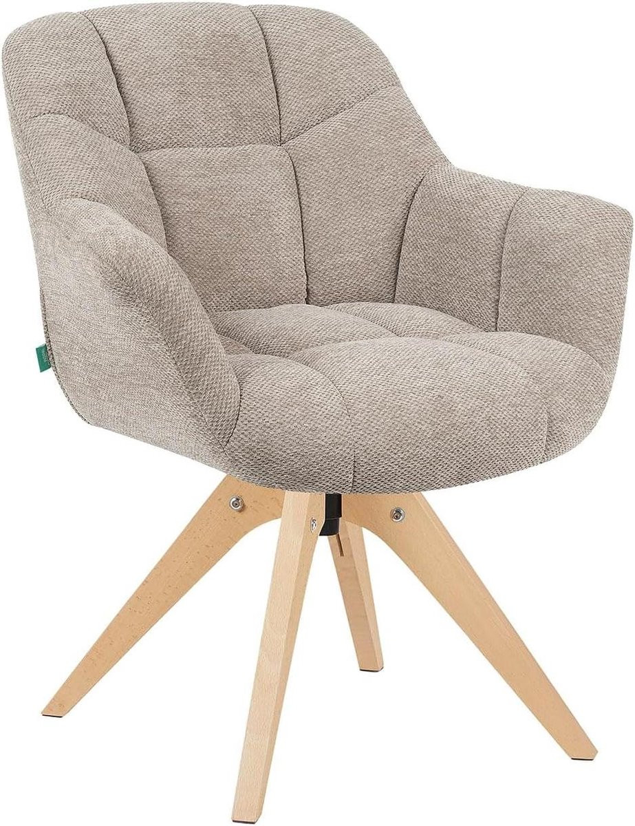 Eetkamerstoel set - Gestoffeerde draaibare stoel - Beige - Tot 150 kg