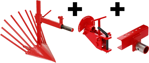AgriEuro Premium Kartoffelpflug AS1-5 mit verstellbarem Schnellanschluss und Geräteanschlussstück- für Einachser von 610 PS
