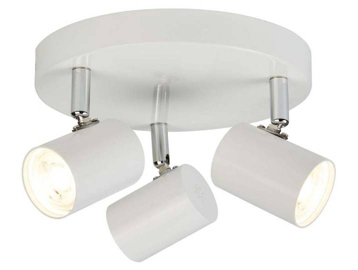 Plafonnier LED\, chrome\, blanc\, 26 cm\, ROLLO