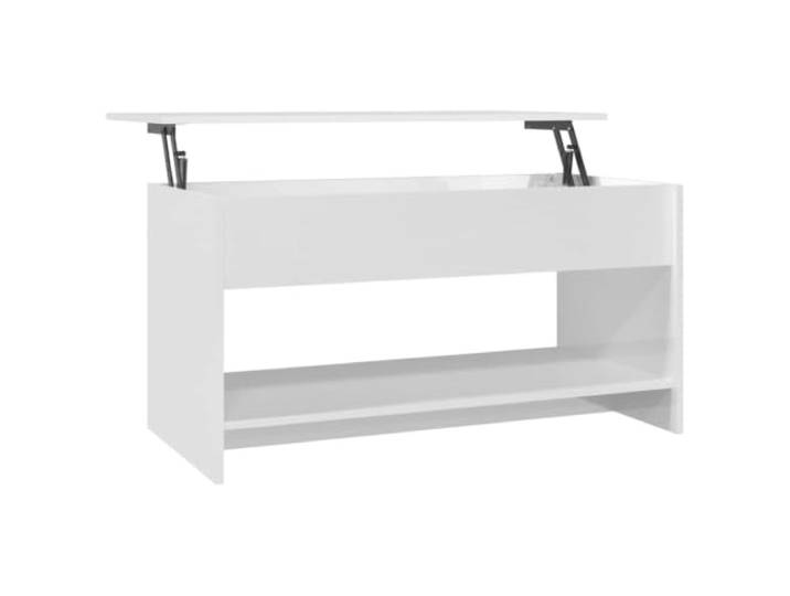 Couchtisch, Weiß, Hochglanz, 102x50x52,5 cm Elegantes Erscheinungsbild, einfache Reinigung, universell einsetzbar, schlanke Form, für Wohnzimmer und Flur