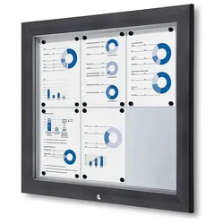 Schaukasten außen 6x DIN A4 Klapptür mit ESG-Glas