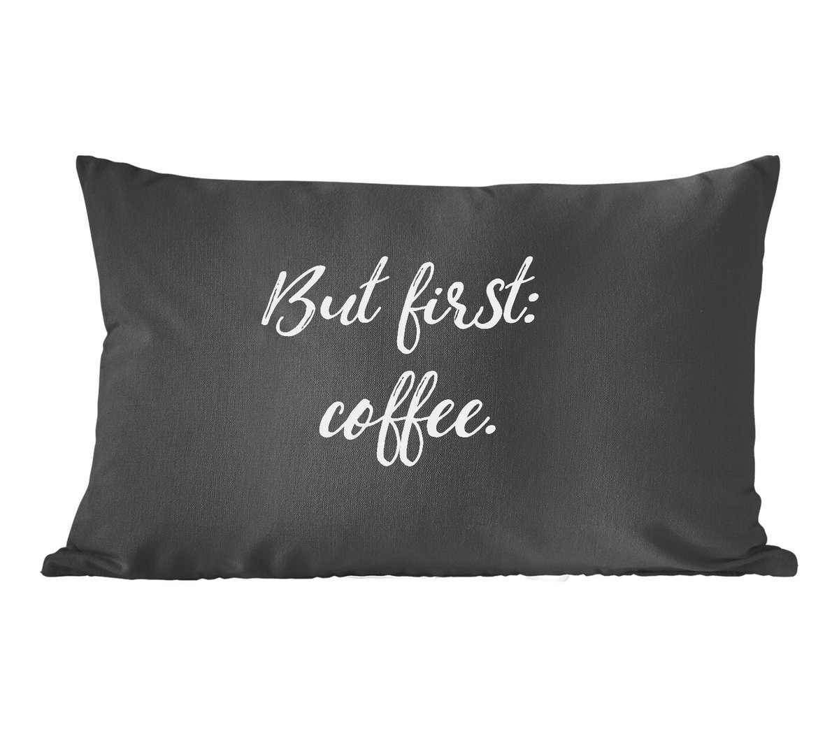 PillowMonkey Sierenkussen But first: coffee - 50 x 30 cm