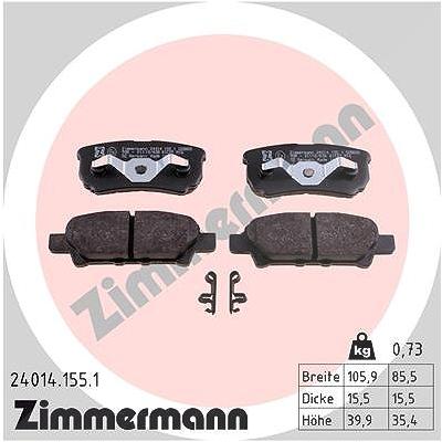 Zimmermann Bremsbelagsatz, Scheibenbremse [Hersteller-Nr. 24014.155.1] für Jeep, Chrysler, Dodge, Mitsubishi