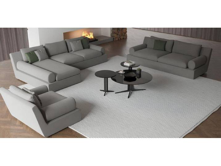 Xlmoebel Ecksofa XLMOEBEL Ecksofa in Grau mit Sessel und hohem Komfort, Ecksofa mit Sessel 3 Teile, Made in Europa