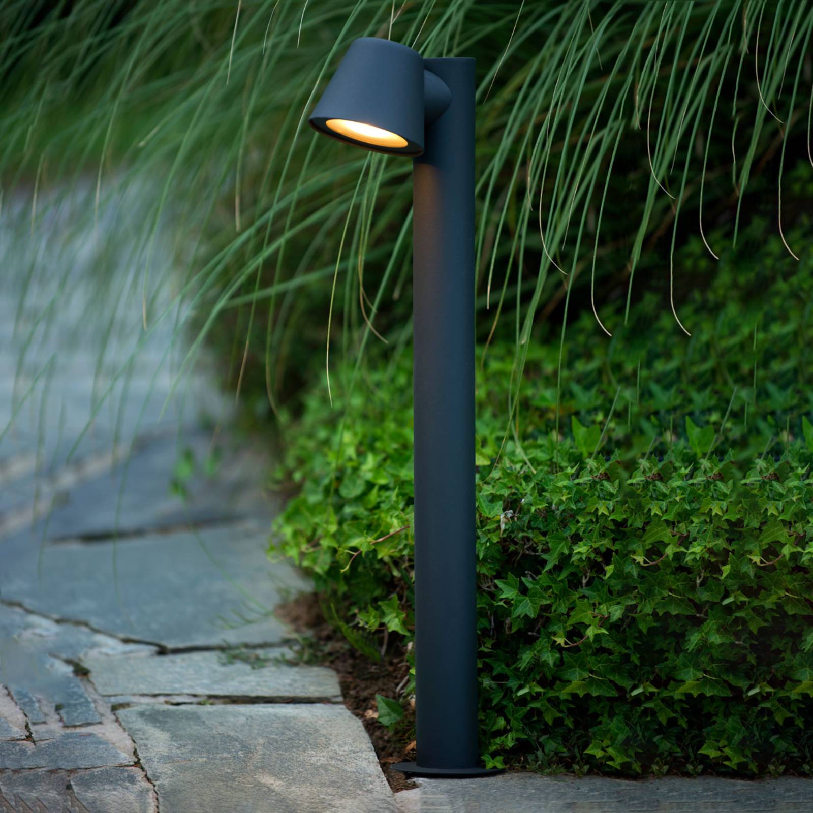 Lucide LED Pathway Light Dingo, dimmable, Black, Aluminium, Modern, Outdoor lights