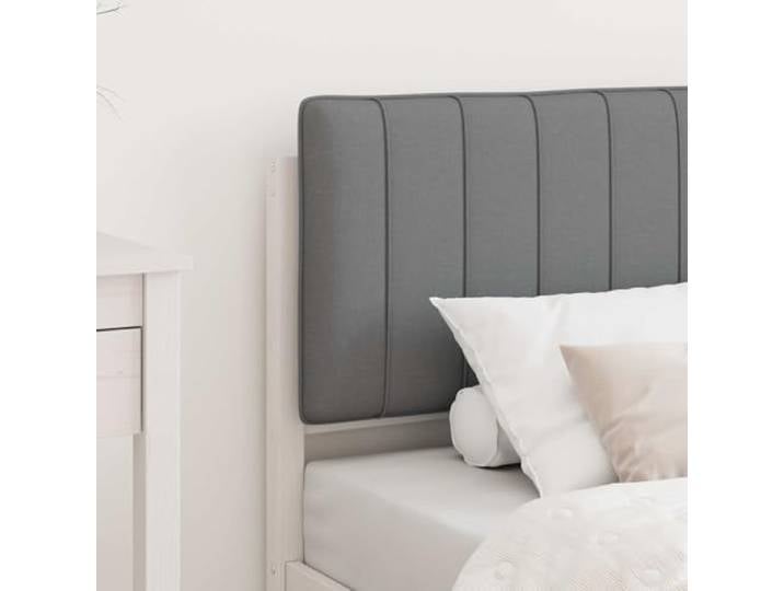 KTHLBRH Bett mit gepolstertem Kopfteil, Hellgrau, 75 x 190 cm Massives Kiefernholz, weiches Kopfteil, modernes Design, einfache Montage