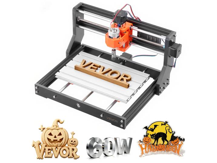 Vevor Routeur Cnc Broche 60 W Machine De Gravure Cnc 3 Axes Pour Fraisage Bois Acrylique Metaux Tendres\, Compatible Grbl\, Zone De Travail 300x180x40 Mm\, Structure En Alliage Dealu