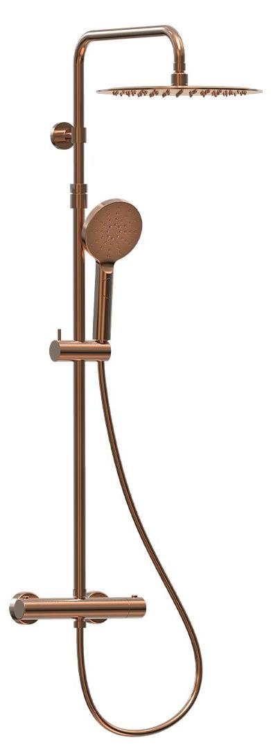 Luisa Thermostatische Duschkolonne, gebürstetes Kupfer, Marke Essebagno