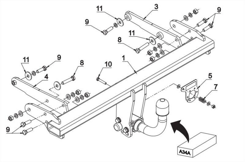 Attelage Audi A4 B9 Berline (12/15-) RDSOH