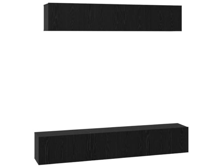 Favemtsl TV Schrank Hängend 5-tlg Lowboard Schwarz Eichen-Optik Wandhängendes Möbel für Wohnzimmer und Schlafzimmer hält den Boden frei und bietet diskreten Stauraum für Zubehör.