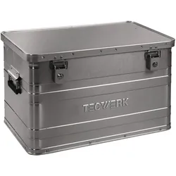 Tecwerk, Lagerbehälter, Aluminiumbox L595xB390xH380mm 70 l mit Klappverschluss und Zylinderschloss