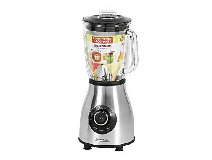 GASTROBACK Vital Mixer Pro, Standmixer, Smoothie Maker - 1,75 L Fassungsvermögen - 1000 Watt Smoothie Mixer mit Eis-Crush, Pulse-Funktion, gebürstetes Edelstahlgehäuse