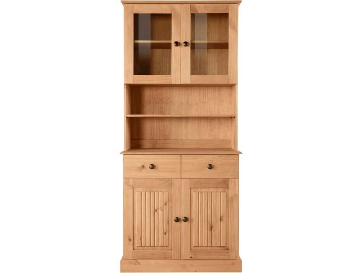 Buffet OTTO HOME Liotta , beige (natur gebeizt, gewachst), B:80cm H:180cm T:34cm, Massivholz, Schränke, Buffet, mit 1 Schubkasten u. 3 verstellbare Einlegeböden, massives Kiefernholz