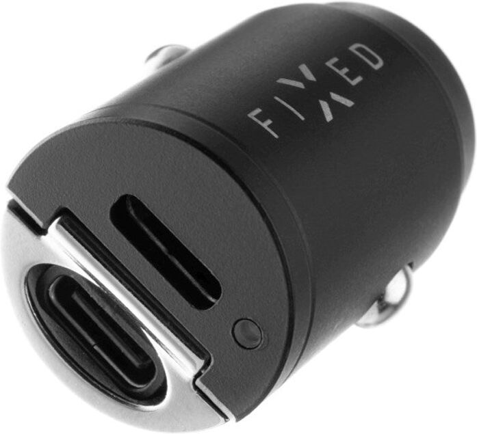 Fixed 2x USB-C Biloplader PD 30W - Sort