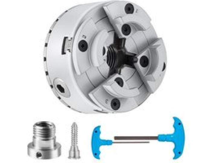 VEVOR KP96 Drehbankfutter 4-Backen φ96mm Backenfutter aus 45# Klemmbereich 32–70mm Spannfutter-Innengewinde M33 x 3,5 TPI Drehbank Ausrichtungsgenauigkeit ≤0,3mm Drechselfutter Drehmaschinenfutter