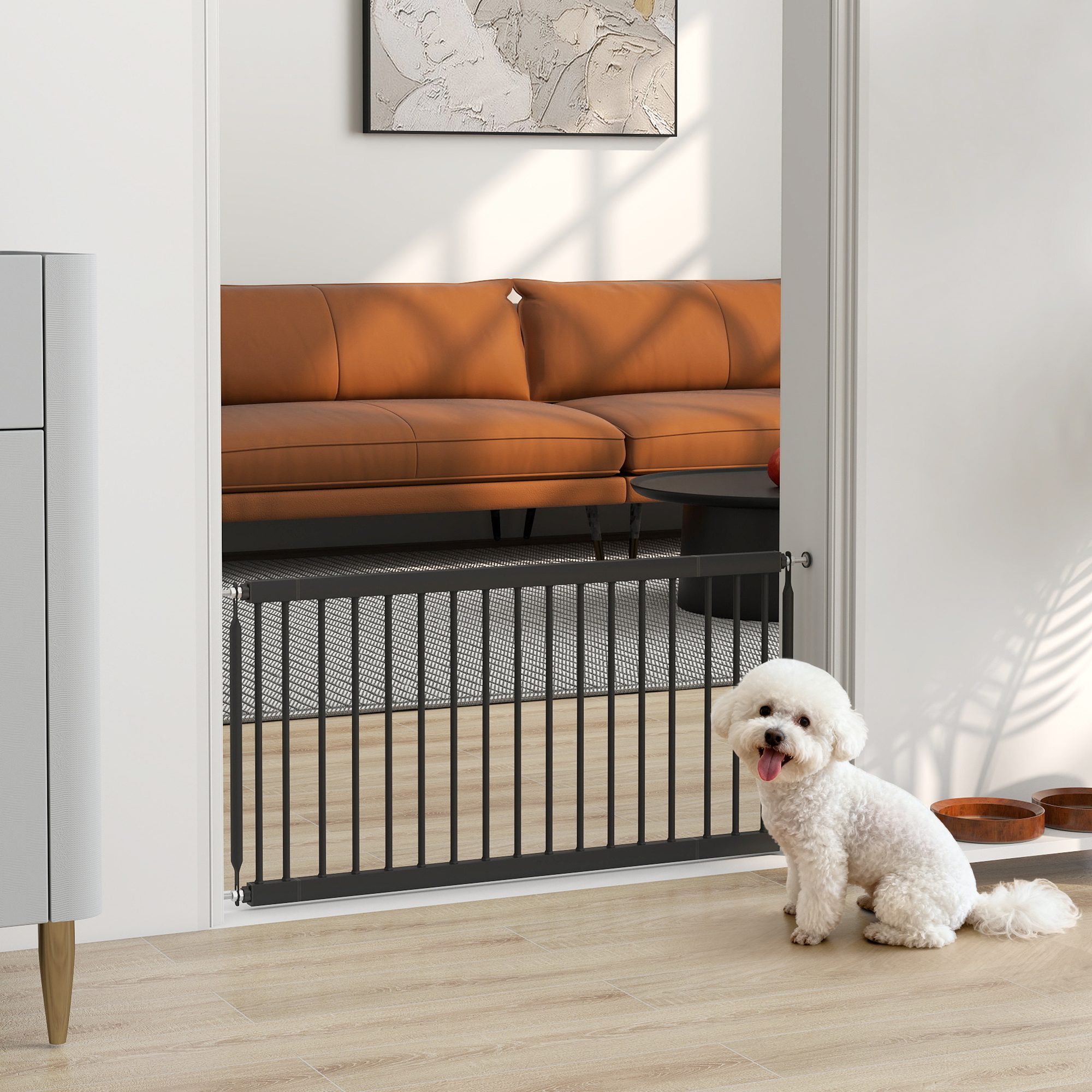 Pawhut Cancelletto per cani estensibile 67-93,5 cm per porte e scale, Nero   Aosom Italy