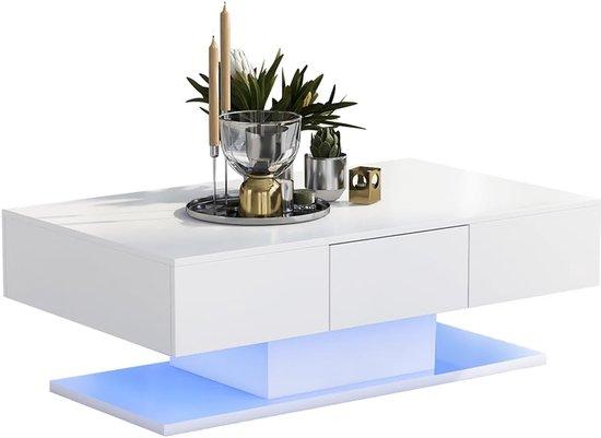 2-Sitzer-Sessel - Moderner, hochglänzender Sessel für das Wohnzimmer - mit weißer Lackierung - LED-beleuchteter Sessel - 100x60x35 cm - Weiß