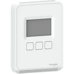 Schneider Electric SLASLC2 SpaceLogic SLA Serie, Raumfühler, CO2, Feuchte, Temperatur, LCD, analoge Ausgänge mit mattweißem Gehäuse