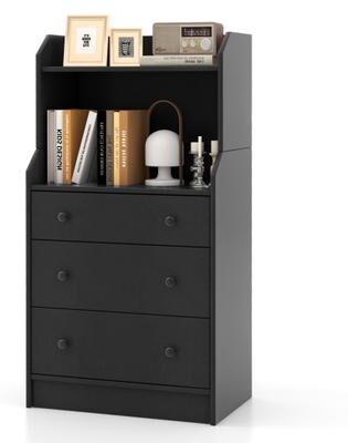 Costway Modern Storage Dresser with Anti-toppling Device-Black