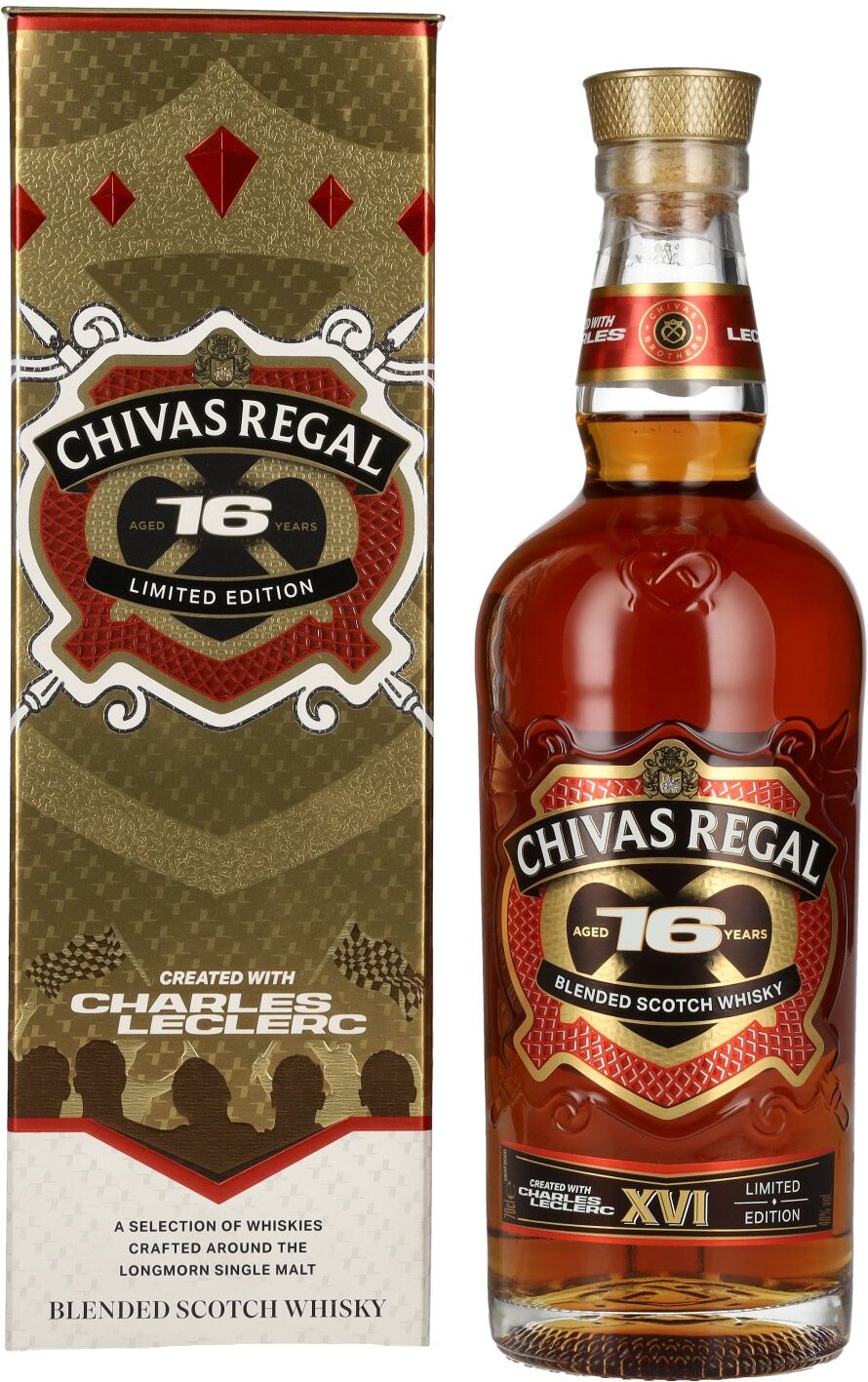 Chivas Brothers Chivas Regal 16 Years Old CHARLES LECLERC Blended Scotch Whisky Limited Edition 40% Vol. 0,7l in Geschenkbox